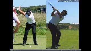 Jon Rahm golf swing  Long Iron faceon amp downtheline July 2017 [upl. by Aiuqat167]