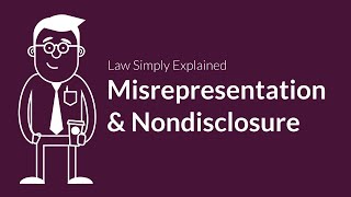 Misrepresentation and Nondisclosure  Contracts  Defenses amp Excuses [upl. by Farica]