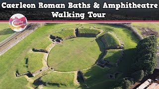 CAERLEON ROMAN BATHS amp AMPHITHEATRE WALES  Walking Tour  Pinned on Places [upl. by Mcclees]