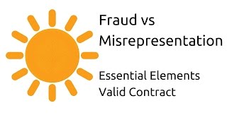 Fraud vs Misrepresentation  Other Essential Elements of a Valid Contract  CA CPT  CS amp CMA [upl. by Ramirol]